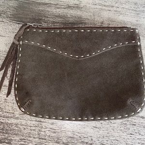 V By Eva Soft Brown SuedePouch/Pouchette Wallet